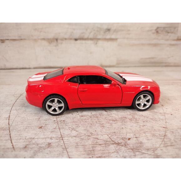 JFL Diecast Camaro Friction Car Red White Race Stripes Opening Doors 2010 4.75" - Picture 3 of 9